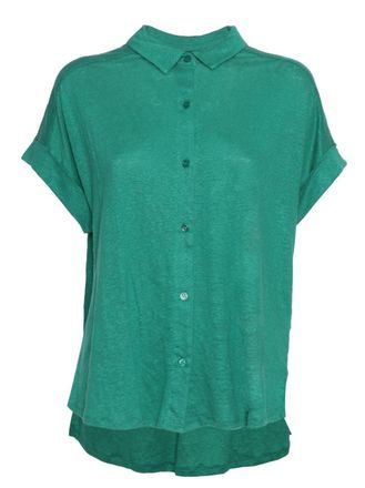 Majestic Filatures Short-Sleeve Relaxed Fit Linen Shirt