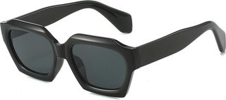 Generic Fashion Square Small Frame Mens And Womens Sunglasses Outdoor Commuting Sports Party Vacation(Black)