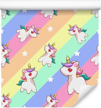 OEM Carta Da Parati Con Piccoli Unicorni Per Soggiorno E Camera Da Letto, 50x1000 Cm