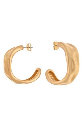 Reiss Halle Hammered Hoop Earrings in Gold Tone at Nordstrom