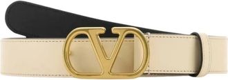 Valentino Garavani Leren Riem met Logo - Dames - Riemen - Wit - 90 CM - Leer - Accessoires