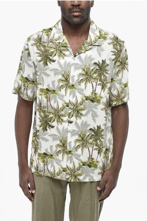 Celine Short-Sleeve Shirt with Palm Print size 40
