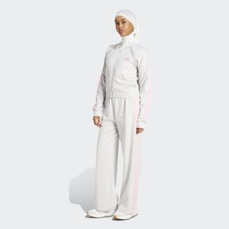 adidas Trainingsanzug ADIDAS SPORTSWEAR W TEAMSPORT TS, Damen, Gr. XL, grau (grau one), Obermaterial: 53% Baumwolle, 47% Polyester, Sportanz&uuml;ge Trainingsanzu