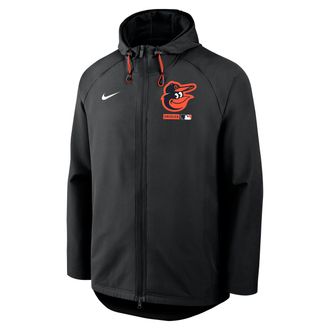 Nike Baltimore Orioles Authentic Collection Nike Mens Therma-FIT MLB Full-Zip Hooded Jacket in Black | 04HC088NOLE-FHP
