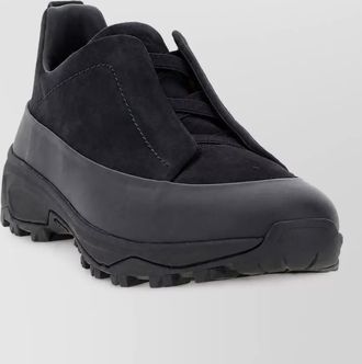 Ermenegildo Zegna leather triple stitch monte slip-on sneakers