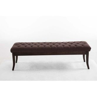 Clp Taburete Recibidor Ramses En Tela & Madera Oscura Marr&oacute;n 150 Cm