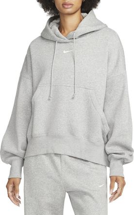 Nike Sportswear Phoenix Fleece Oversized Pullover Hoodie in Dk Grey Heather/Sail at Nordstrom Rack, Size X-Large