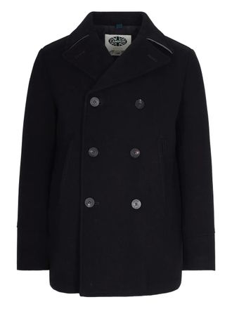Camplin buttoned peacoat - men - Wool/Polyester - 52 - Black