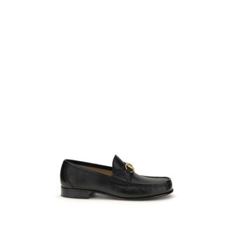 Valentino Garavani Black Calf Leather Bos Taurus Slip-On Mens Loafers
