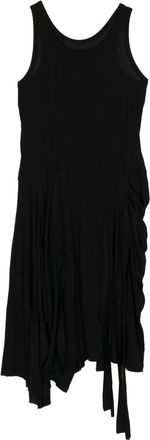 Yohji Yamamoto asymmetric midi dress - women - Cotton - 2 - Black