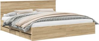 vidaXL Estructura De Cama Roble Sonoma 200 X 200 Cm Madera Ingenieril Vidaxl