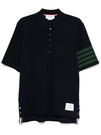 Thom Browne piqu&eacute; polo shirt - men - Cotton - 2 - Blue