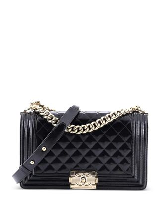 Chanel Boy Flap Bag Quilted Iridescent Glazed Calfskin Old Medium shoulder bag - Nero