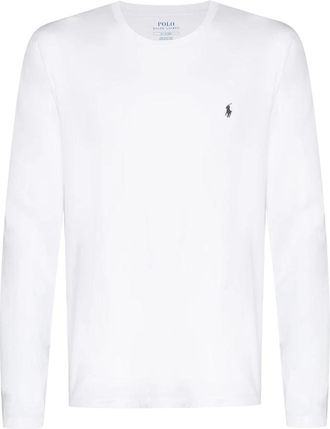 Polo Ralph Lauren Logo-Geborduurd Longsleeve T-shirt - Heren - Longsleeves - Wit - XL - Katoen - Tops