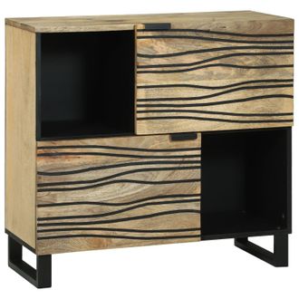 Berkfield Home Sideboard g&Auml;&igrave; 80x33.5x75 cm, Made from Solid Mango Wood in Beige | Size: 80x33.5x75 cm