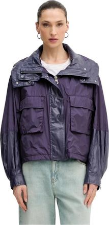 Pinko Transitional Jacket - Dames - Zomerjassen - Paars - L - Katoen - Jassen