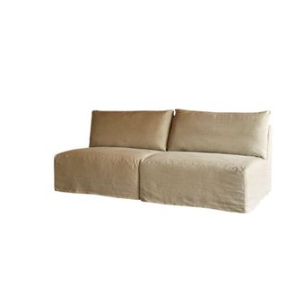 Tikamoon Sof&aacute; recto modulable de lino natural, 2-3 plazas