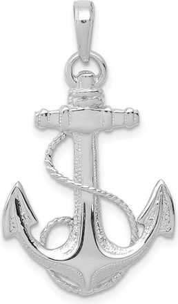 Diamond2Deal 14K White Gold Anchor Rope Pendant