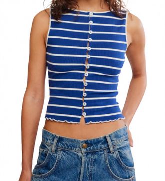 Free People Tilly Striped Tank In Navy Combo