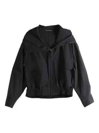 Yohji Yamamoto hooded drawstring jacket - Zwart