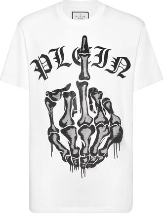 Philipp Plein T-Shirt Round Neck Iconic Plein - Heren - T-shirts - Wit - 5XL - Katoen - Tops
