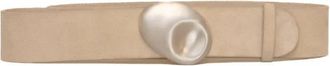 Cortana Su&egrave;de Riem met Gesp van Sterling Zilver - Dames - Riemen - Beige - ONE Size - Su&egrave;de - Accessoires