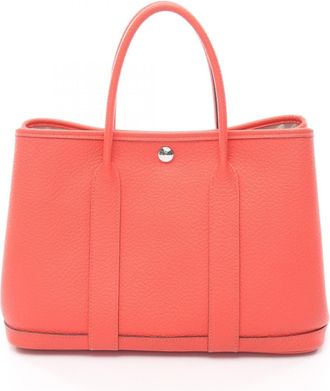 Herm&egrave;s Red Color Leather Country Leather Tote Bag (Pre-Owned)