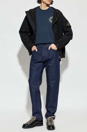 Stone Island Light Jacket With A Hood, Mens, Black