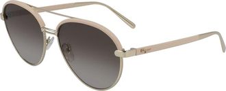 Ferragamo Stijlvolle Zonnebril - Dames - Zonnebrillen - Geel - 59 MM - Accessoires