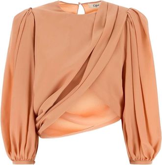 Chloé Salmon Crepe Top