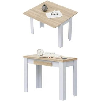 Dmora Tavolo Allungabile Paestum, 4 Posti, Allungabile, 110x50x79h cm Bianco Opaco