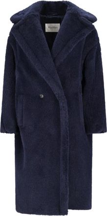 Max Mara Tedgirl Coat - Dames - Mantel - Blauw - L - Wol - Jassen