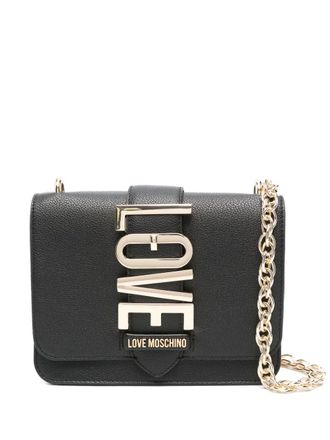 Love Moschino logo-plaque crossbody bag - Black