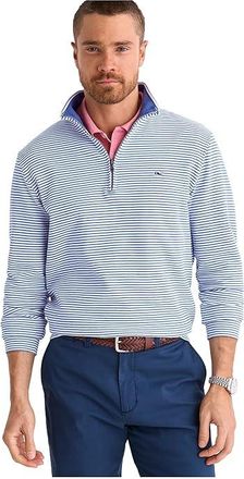 Vineyard Vines Saltwater Quarter Zip Mens Sweatshirt White Bradley Stripe : 2XL, Cotton/Polyester