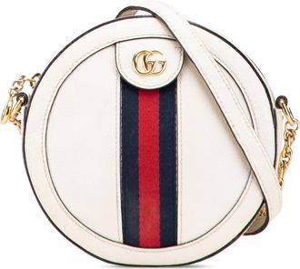 Gucci Pre-owned Womens Ophidia Round Mini Crossbody - White Leather - One Size