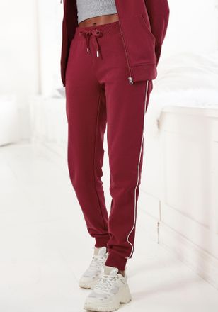 Kangaroos Relaxhose KANGAROOS, Damen, Gr. 32/34, N-Gr, rot, Interlock, Obermaterial: 60% Baumwolle, 40% Polyester, unifarben, Basic, Basic lang, Hosen Relaxhose