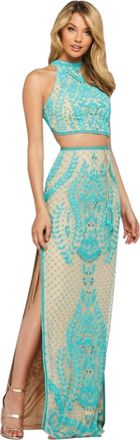 Sherri Hill Prom Halter Dress In Coral
