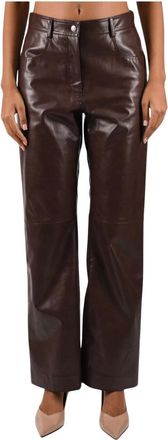 Msgm Pantaloni a gamba dritta - - Trousers - Donna - Marrone - S