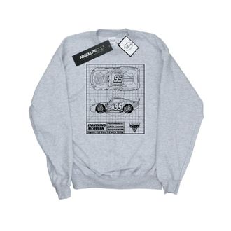 Disney Heren Cars Lightning McQueen Blueprint Sweatshirt (Sportgrijs)