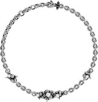 John Richmond Ketting met Spikes en Diamanten - Dames - Kettingen - Grijs - ONE Size - Accessoires