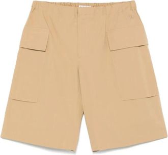 Jil Sander Bruine Bermuda Shorts met Elastische Taille - Heren - Korte Broeken - Bruin - L - Korte Broeken