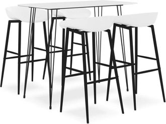 vidaXL 5 Piece Bar Set White vidaXL