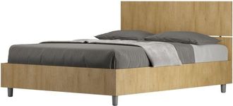 ITYhome Letto alla Francese - demas - Tipologia Letto: Con Rete e Contenitore - Colore: Quercia Natura - Tipologia Testata: Testata Dritta - Dimensione Rete