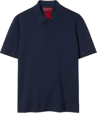 Gucci Wollen poloshirt - Blauw