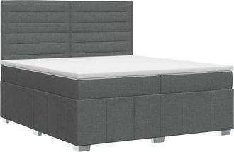 vidaXL Cama Box Spring Con Colch&oacute;n Gris Oscuro 200 X 200 Cm Tela Vidaxl