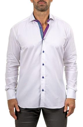 Maceoo Eins Marthy Contemporary Fit Cotton Button-Up Shirt in White at Nordstrom, Size 3