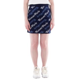 Kenzo Intarsia-Knit Logo Skirt, Size Medium