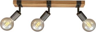 Briloner Faretto orientabile e inclinabile 3x E27 metallo-legno canna Briloner