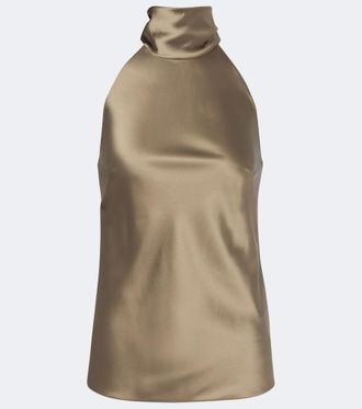 Ralph Lauren Collection Top Chiltons in satin con laccetti