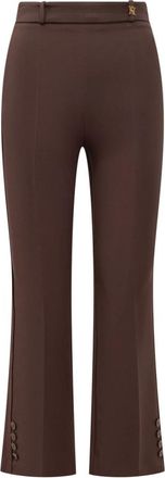 Elisabetta Franchi Broek - Dames - Wijde Broeken - Bruin - XL - Broeken